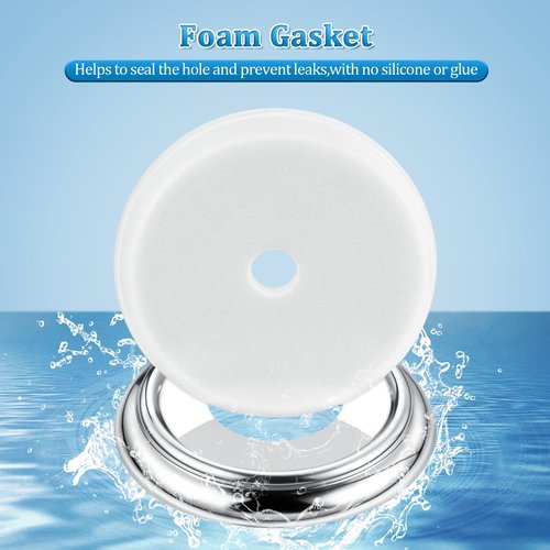 Enhon 2 Pack Metal Tub Spout Cover Ring, Bathroom Faucet Remodeling Wall Plate with Foam Gasket, 1-1/2 Inch ID and 3-5/8 Inch OD(Chrome)