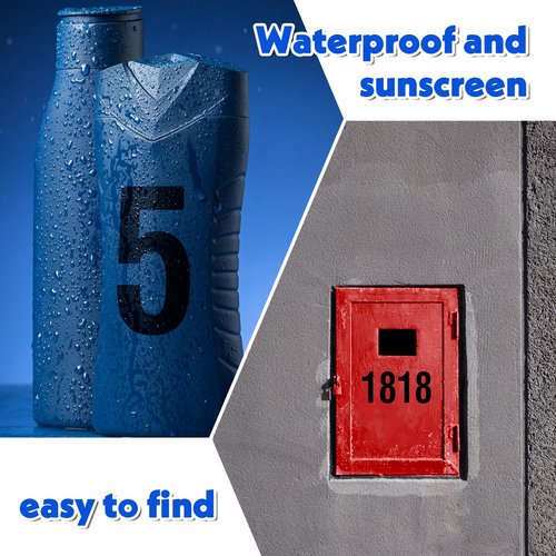 8 Sheets Mailbox Number stickers, 4 Inch Vinyl Self Adhesive Waterproof Number Stickers Large Black Reflective Address Numbers Decals for Outside Mailbox Door Signs Trucks Cars Home Business