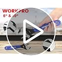 WORKPRO Blue 2-Piece Adjustable Wrench Set 6-Inch & 10-Inch, Dual-Scale, Drop-Forged Steel