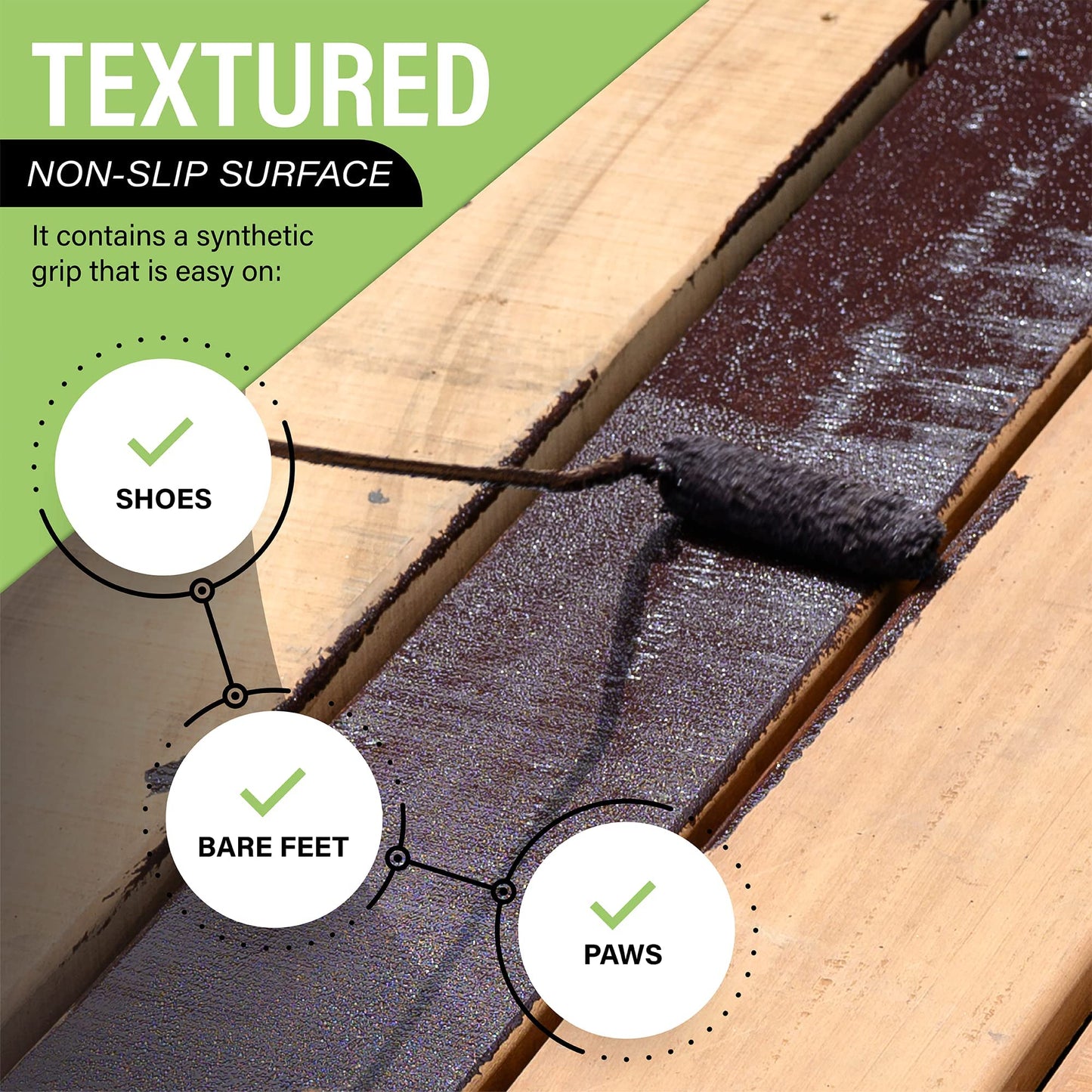 Dura Grip Anti-Slip Paint for Concrete, Wood, Tile and Metal – Non-Skid Coating for Floor, Decking and Ramps – Gallon (Sand)