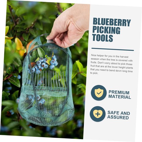 GAROZATION Blueberry Picker Tool Handle Ergonomic Berry Picking Device for Efficient Blueberry Harvesting Lightweight Fruit Picker Basket for Garden and Orchard Use