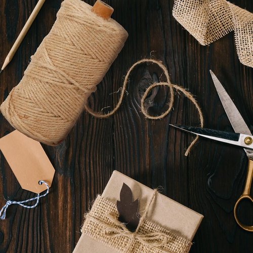 Garden Twine, 328 FT Natural Jute Twine 2mm String for Crafts Gift Wrapping Art Decoration Packing Material Gardening Christmas Wedding 3ply