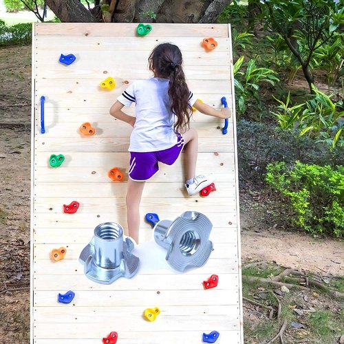 T Nuts 1/4"-20,5/16"-18, 3/8"-16,Hincell 120pcs Zinc Plated Steel T-Nut 4 Pronged Tee Blind Nuts Assortment Kit for Wood, Rock Climbing Holds, Cabinetry, Furniture,etc.
