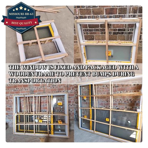 [Missouri Choose] 34x15in/ 86x38cm House Aluminum Replacement Windows, Basement Replacement Window with Screen,8cm/3in Thick Aluminum Frame & 5(mm) Tempered Glass, Support Customization(Color:Black)