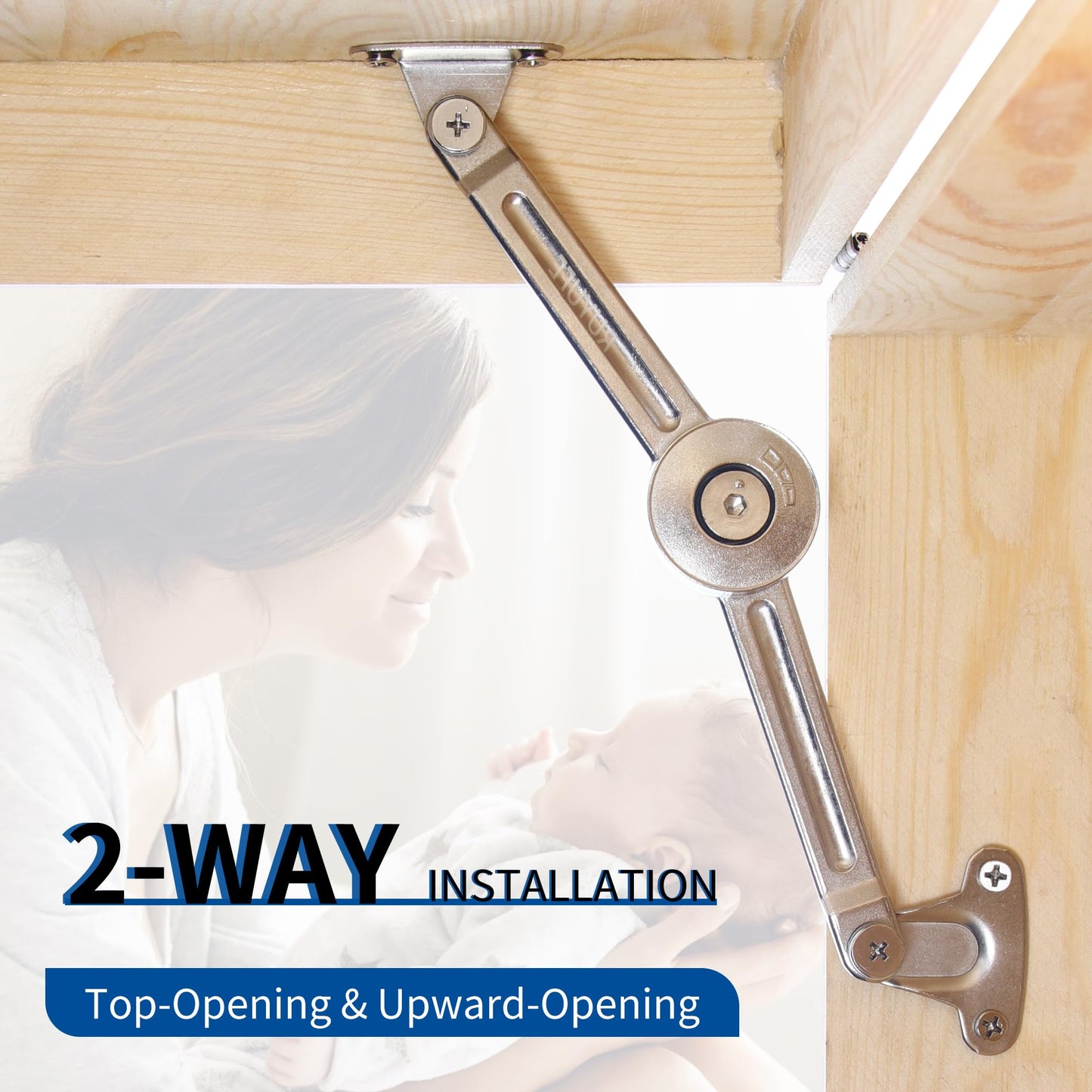 Heavy Duty Chest Hinges and Lid Support Soft Close for Toy Box for Cabinet Kitchen Wardrode Toy Chamber 2 Pack