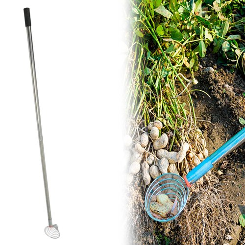 Peanut Picker, Egg Grabber, Nut Gatherer, 107cm / 42.13 Inch Stainless Steel Lightweight Flexible Multifunction Potato Picking Tool (1Pcs)
