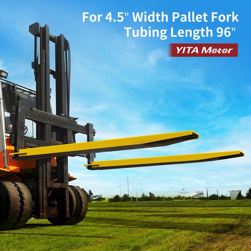 YITAMOTOR 96 Inch Forklift Extensions for 4.5 Inch Width Forklift Truck, Heavy Duty Steel Fork Extender Reach, 1 Pair Pallet Fork Extension