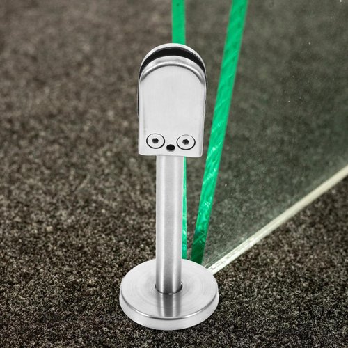 POPETPOP Glass Clamp with Rod Durable Support Bracket for Glass Partitions Screens and Handrails Clip with Rod for Reliable Stability and Safety