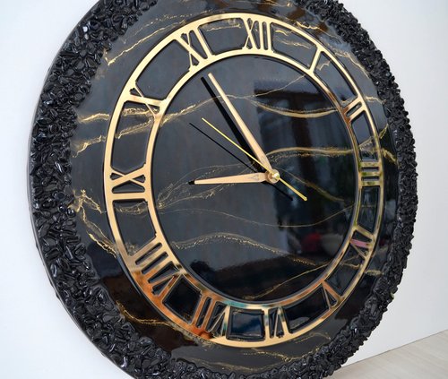 7.87 Inch (20cm) Gold Classic Clock Face with Clock Hands for Resin, Crafts, DIY, Round Mirror Acrylic Dial Plate with Roman Numerals, Resin Accessories