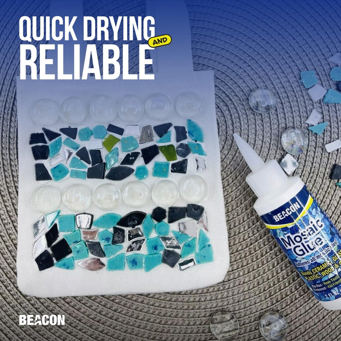 BEACON Mosaic Glue - Non-Toxic & Water Resistant, Ideal for All Tiles & Surfaces, 2-Ounce