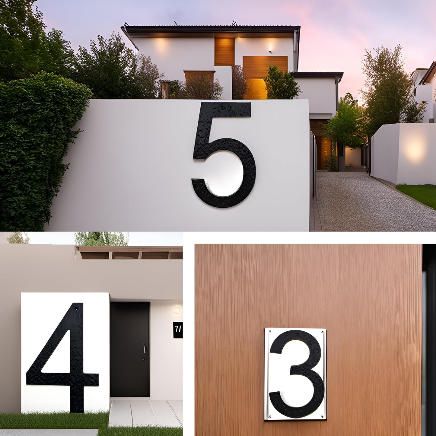 TripDock 12 Inch High House Numbers for Outside - Anti-Fading & Weather Resistant - Black Acrylic Building Home Address Numbers - Flush or Floating Mount/Number 8