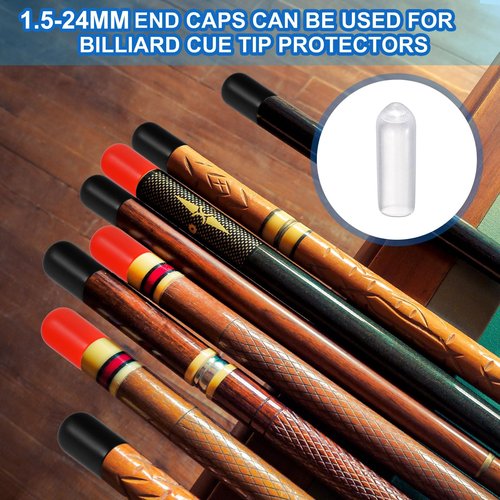 HARFINGTON 100pcs Round Rubber End Caps 3mm ID Bolt Covers Caps Vinyl Rubber Flexible Screw Thread Protectors for Metal Tube Rod Bolts, Translucent