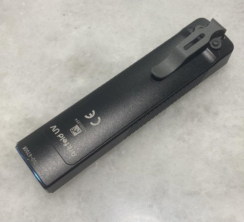 Steel Pocket Clip for Arkfeld PRO and Arkfeld UV Flashligh, Gray Powder Coated Steel Alloy, with Mounting Screws
