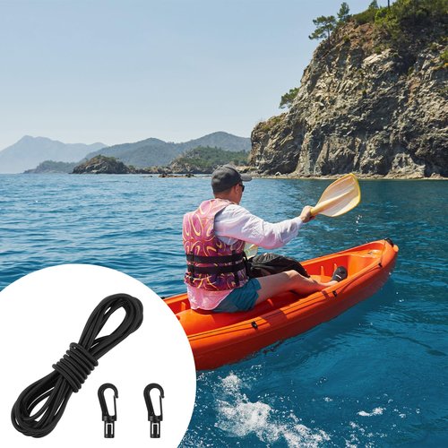 1/4" x 10' Elastic Bungee Shock Cord Kayak Stretch String Rope with Bungee Shock Cord Hook Shocks Cords Rope Bungees Straps for Kayak Boat Camping AccessoriesExercise Fitness and Outdoor Enthusiasts