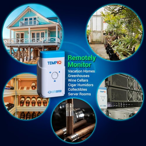 TEMPIQ Remote WiFi Temperature & Humidity Sensor - App Integration, Alerts, Helps Monitor 2nd Home, AirBnb, RV, Pets,Freezer and Server Room, Indoor & Outdoor Hygrometer & Thermometer
