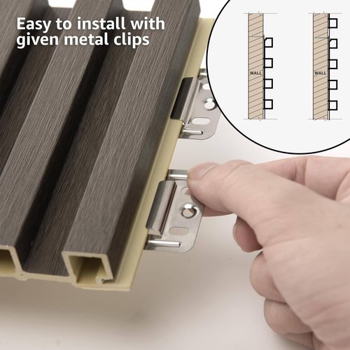 WPC Wood Slat Wall Panels, 8 Pack 95” x 6” Accent Slat Wood Slats for Wall and Ceilings, Acoustic Panels for Interior Wall Modern Décor, Oak