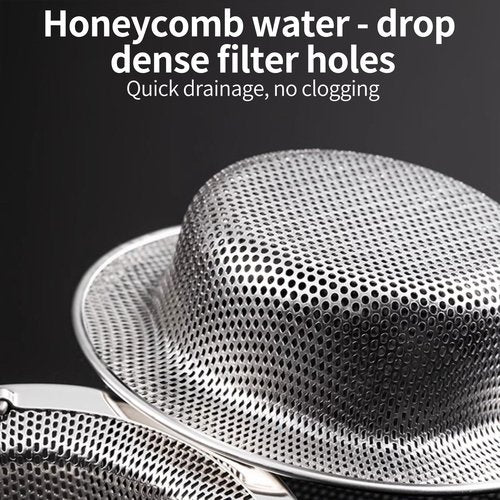 4 Pack Kitchen Sink Strainer, Stainless Steel Sink Drain Basket with Handle, Rust Resistant Food Catcher, Dishwasher Safe Kitchen Drain Stopper Filter