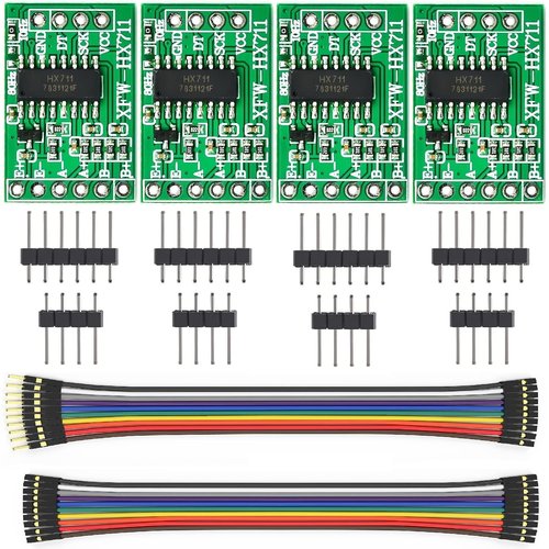 WWZMDiB 4Pcs HX711 Load Cell Amplifier 24-Bit ADC Weighing Sensor Module Used to Measure Force, Pressure, Displacement, Strain, Torque, Acceleration.