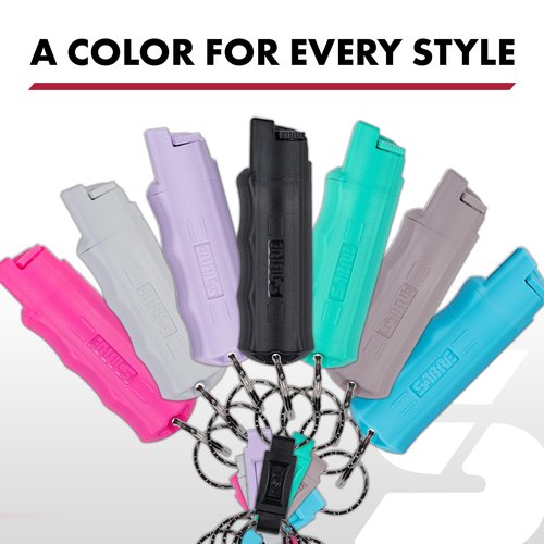 SABRE Pepper Spray, Maximum Police Strength OC Spray, Quick Release Keychain for Easy Carry and Fast Access, Finger Grip for More Accurate and Faster Aim, 0.54 fl oz, Secure and Easy to Use Safety