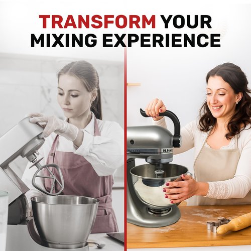Ergonomic Handle for KitchenAid Tilt-Head Stand Mixer – Mixer Accessory – Easy Grip Mixer Attachment – Secure, Strain-Free, Comfortable Handle