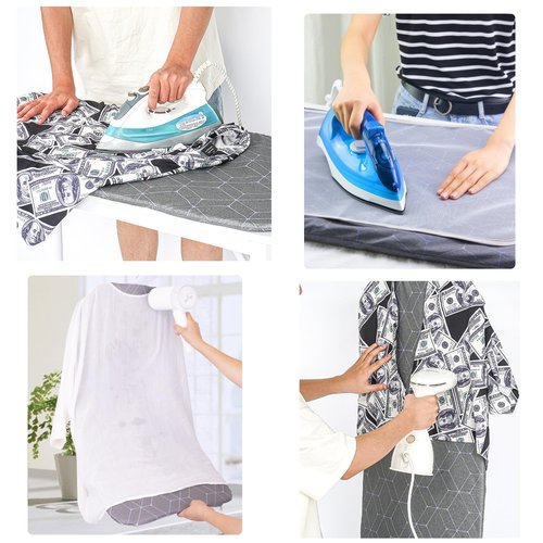 HomeToDou Hanging Steamer Board - Over The Door Steamer Pad & Stand for Steaming Clothes,Foldable Steam Board & Garment Steamer Rack,Multi-Functional Pad with 360° Rotatable Hook