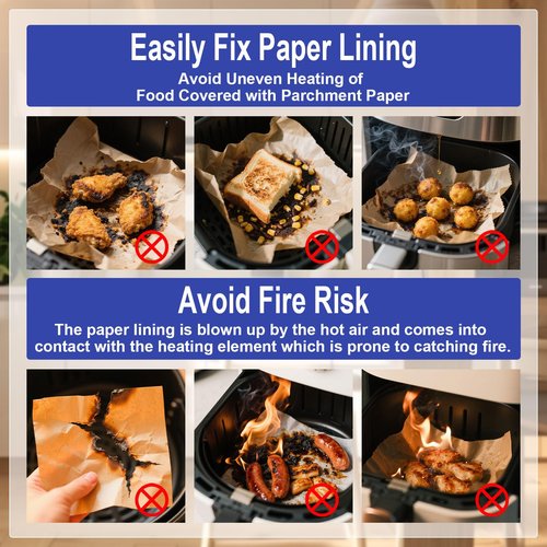 8pcs Air Fryer Silicone Magnets Set, Include 4 Star-Shaped Long Silicone Strip and 4 Star-Shaped Magnet Buckle Air Fryer Accessories for Holding Down Parchment Paper Liners(Blue)