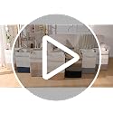 85L Jute & White Laundry Hamper with Leather Handles – Tall Rectangle Cotton Rope Storage Basket