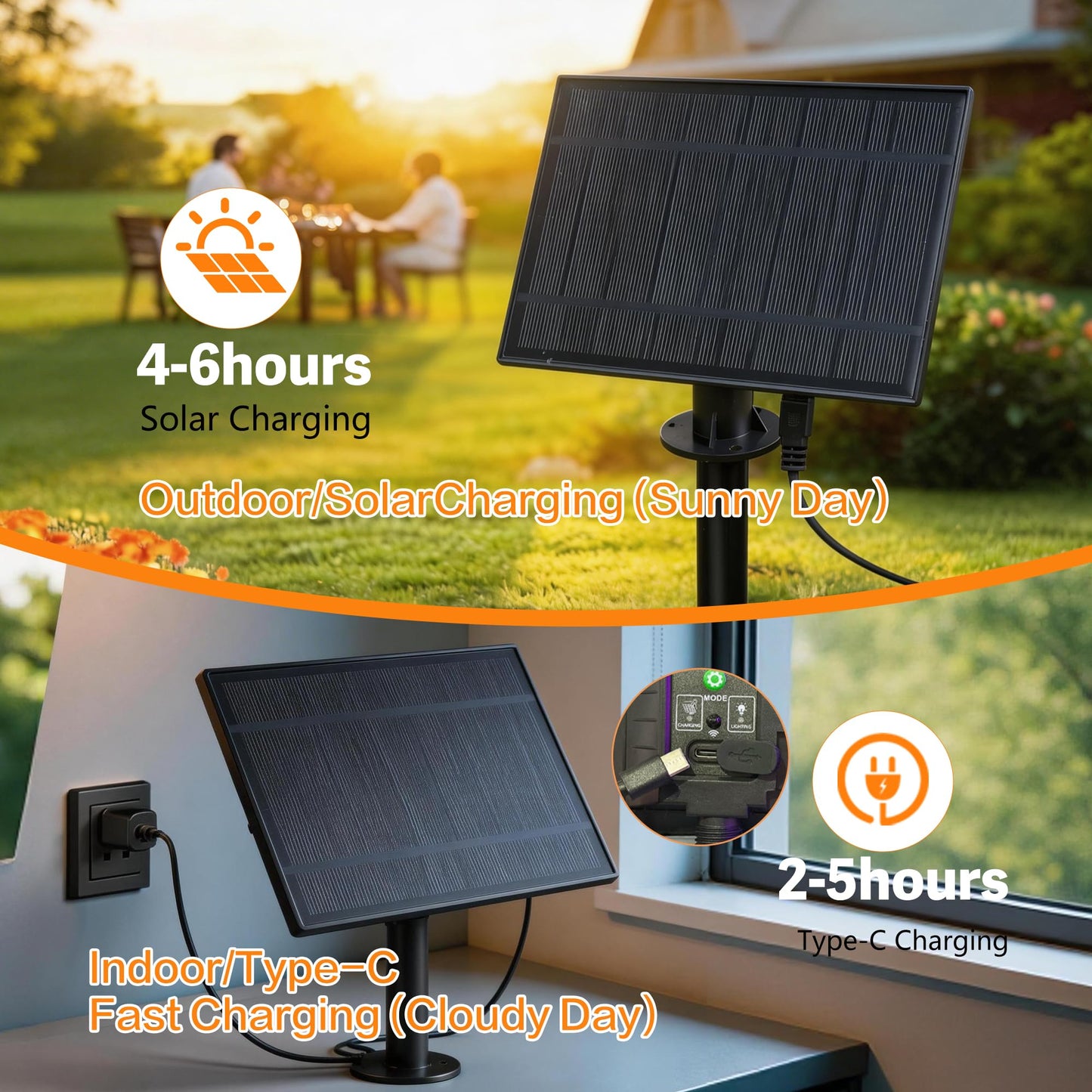 BYIZO 31FT Solar Outdoor String Lights with 12 LED Bulbs, IP65 Waterproof, Remote Control & Dual Solar-USB Charging for Patio, Garden, Backyard & Party