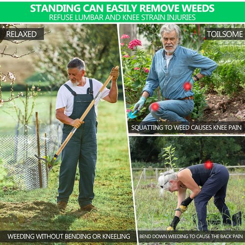 BellaJoyz Weed Puller, Stand-Up Weed Puller Tool with Long Handle & 4-Claw Steel Head, 3-Sectioal Pole Design, Garden Hand Weeding Tool - Easily Remove Weeds Without Bending, Pulling,or Kneeling