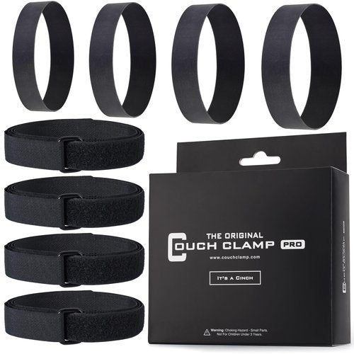 Couch Clamp Pro Heavy Duty Couch Connectors for Sliding Sofas (4 Pack) - Easy Install Strap & No Tools Required - Hook & Loop Cinch Straps- Universal Fit Ideal for 3 Piece Modular Sectional Sofa