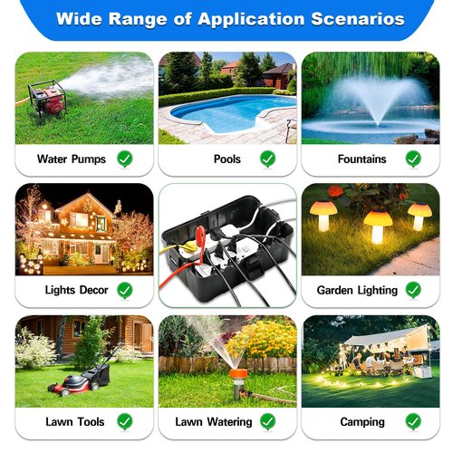 Hrensaw Large Outdoor Electrical Box Waterproof(12.5x8.5x5inch),IP54 Waterproof Outdoor Outlet Covers,Weatherproof Extension Cord Covers Protect Outlet,Plug,Timer,Power Strip,Holiday Light,Black
