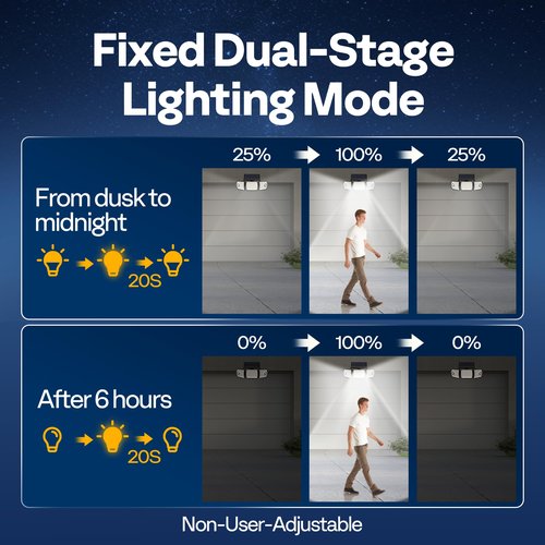 VIVOHOME Linkable Solar Flood Lights Outdoor, 2 Adjustable Motion Sensors Security Lights with 3 Heads, 2500LM, IP65 Waterproof, Solar Powered for Outside, Yard, Porch, Patio, 2 Pack