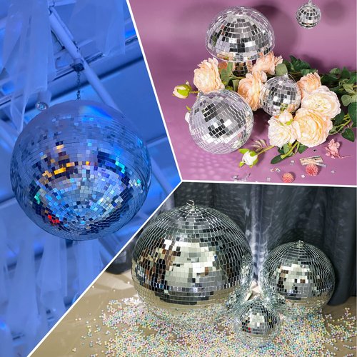 PP OPOUNT 2360 PCS Self Adhesive Mosaic Tiles, 5 x 5 mm Disco Tiles, Square Mirror Mosaic Tiles for Interior Decoration, DIY Disco Ball, Card Making and Art Collage