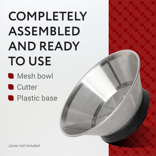 IMPRESA Replacement Juicer Blade Compatible with the Hamilton Beach Juicer Machine 67601A - 6" x 2.75" Stainless Steel Blade & Mesh Bowl Base - Tool-Free Installation & Dishwasher Safe Part