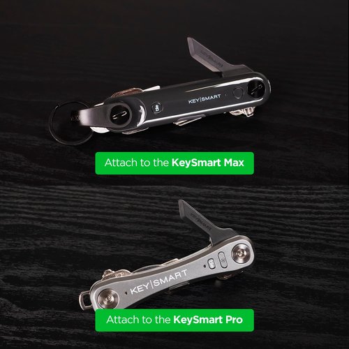 KeySmart Safe Box Opener - Key-shaped Safe Package Opener For Everyday Carry, with Finger Protection Fits Perfectly on Keychain or Inside a KeySmart - Great Stocking Stuffer (Black)