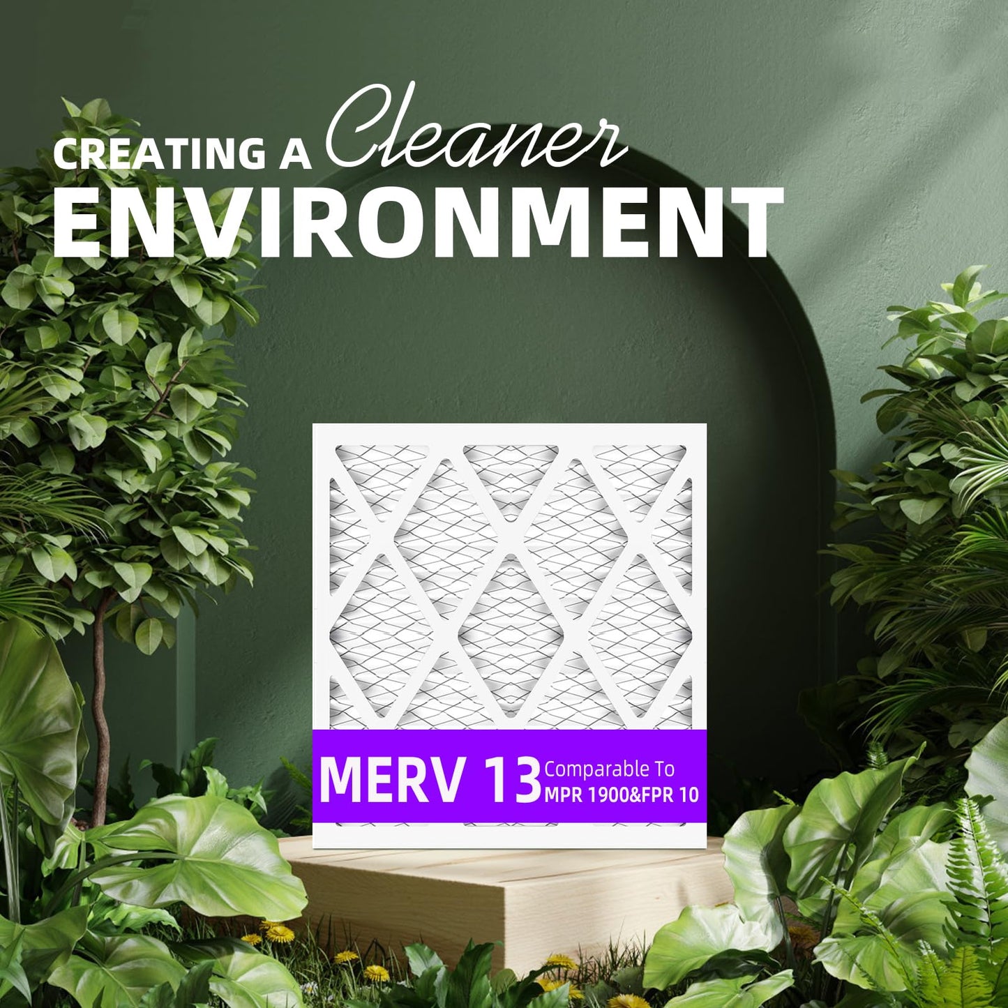 Qingzhug 20x20x1 MERV 13 (6-Pack) Pleated Air Filter (Actual Size: 19.75"x19.75"x0.75") MPR 1900 & FPR 10, Furnace Air Filters, 20x20x1 air filter