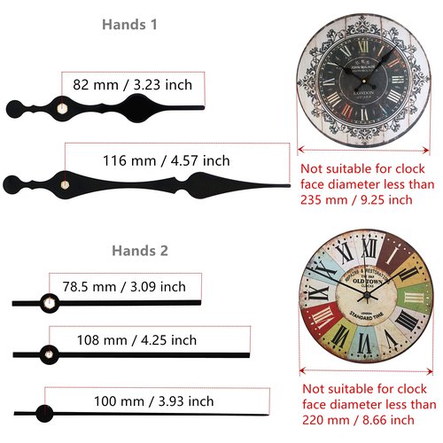 TIKROUND Youngtown 12888 Movement for Clock Repair Replacement 13.5mm (17/32 inch) Shaft Length 5.5mm (7/32 inch) Thread Length.(Black Shaft)