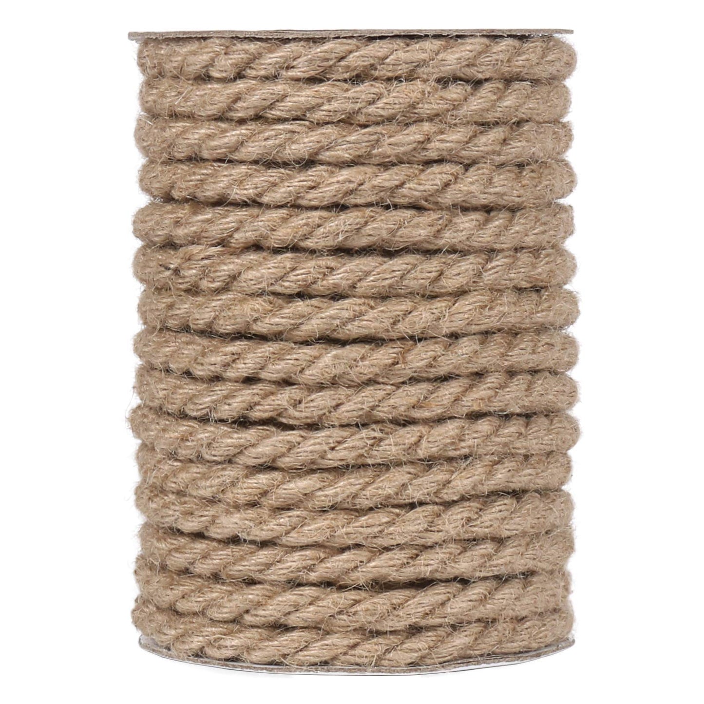 Tenn Well 10mm Jute Rope, 50 Feet 3/8 inch Heavy Duty and Thick Twine Decorative Rope for Crafting, Cat Scratch Post, Gardening, Farmhouse Decor, Home Decor
