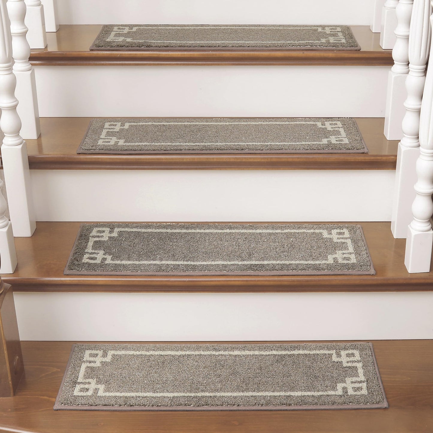 BEQHAUSE Stair Treads for Wooden Steps Non Slip Washable Carpet Stair Treads with Reusable Residue Free Backing Soft Polyester Stair Rugs Indoor for Kids Elders and Dogs, 15pcs,Taupe