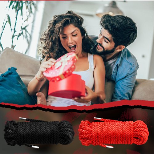 Tisancy 4 Pcs Craft Rope Kit - Includes 2 Bundles Soft Silk Cords & 2 Adjustable Nylon Bracelets, 32. 81 ft Multipurpose Twisted Trim for DIY Projects, Home Decor & Daily Use(Black, Red)