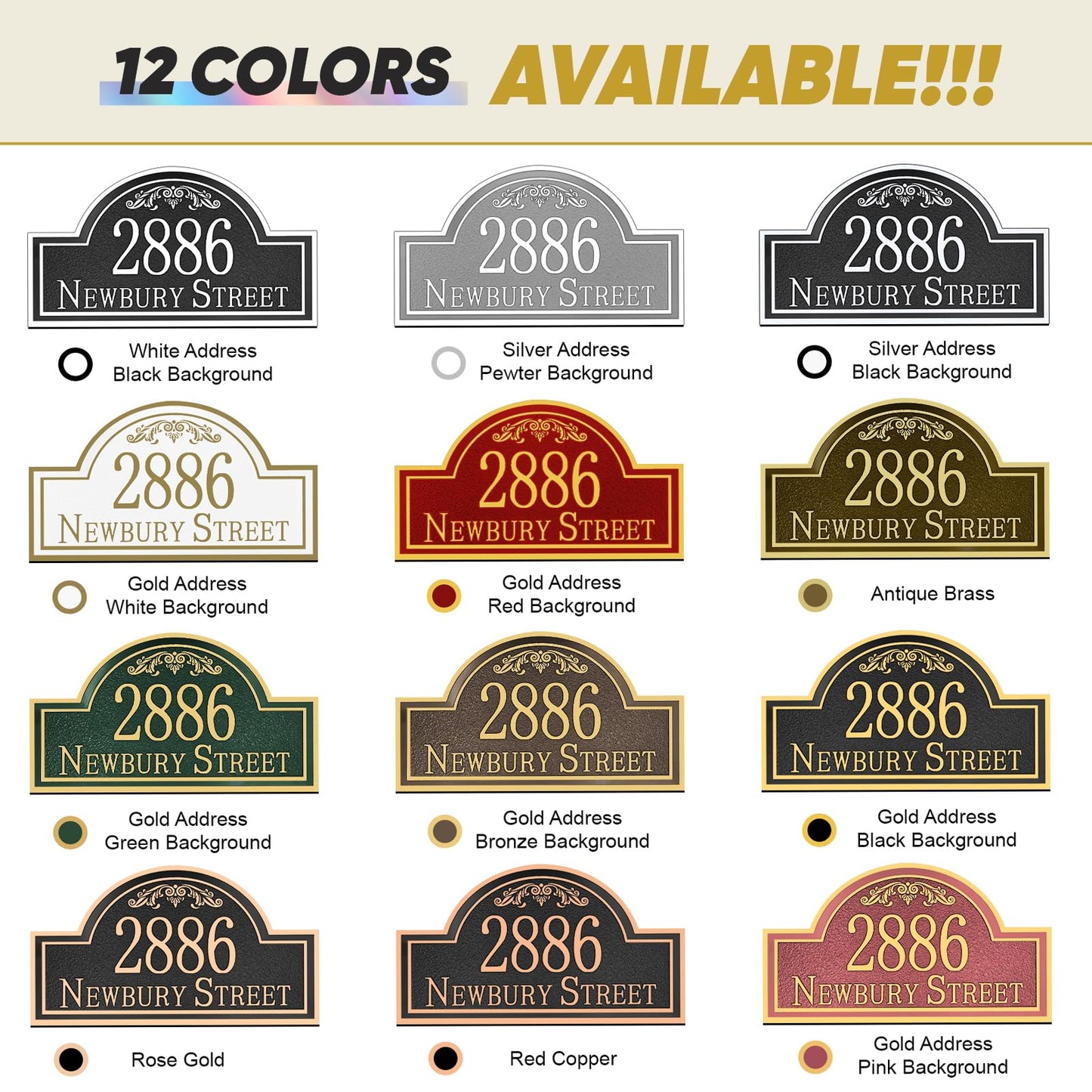 Ayowittu Engraved Large Address Plaque - Persoanlized House Number Sign House Sign,House Numbers for Outside House,Driveway,Yard,Garden,Fence,Apartment,Garage,Business 15"" x 8.6'', Night Owl