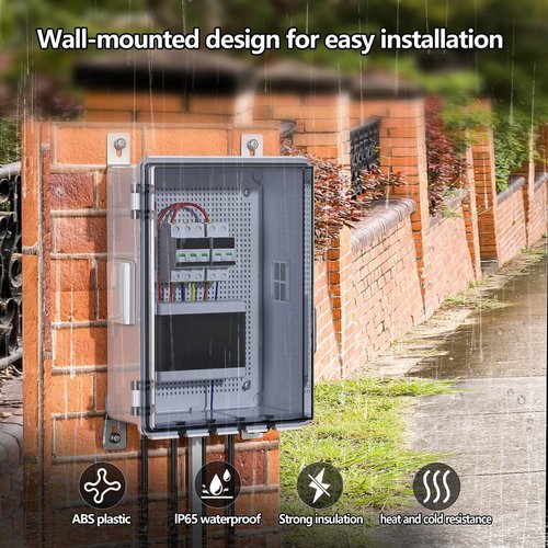 Animacyn ABS Electrical Junction Box, Ventilated Design, Cable Grommets, IP65 Waterproof Enclosure, Indoor/Outdoor Use with Mounting Panel .(Clear Cover, 13.8"x9.7"x5.9")