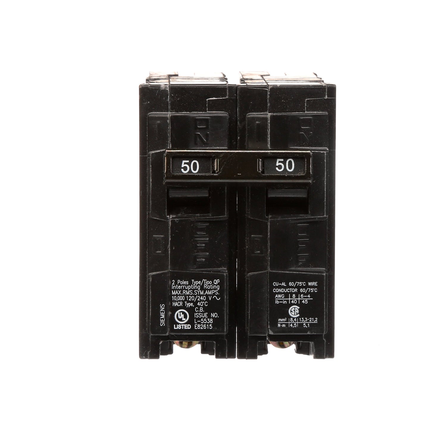 Q250 50-Amp Double Pole Type QP Circuit Breaker