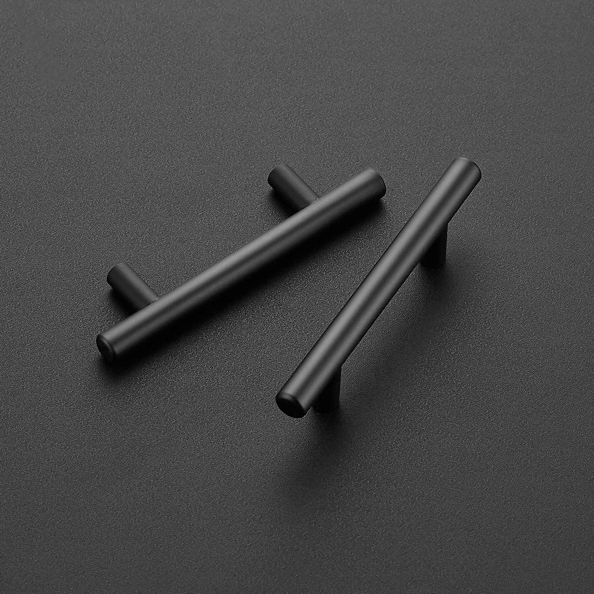 Ravinte 30 Pack 4 inch Hole Center Black Cabinet Pulls Kitchen Cabinet Handles 6-3/8" Overall Length Matte Black Hardware for Cabinet