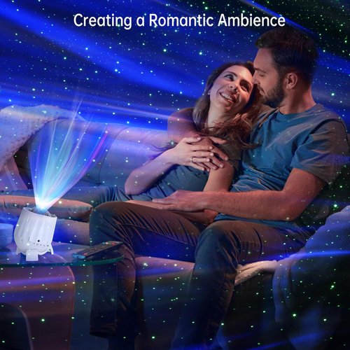 Twelvetooo Northern Lights Projector, Rechargeable Battery Star Night Light with Bluetooth Speaker, White Noise Sleep Aid & Timer, Bedroom Galaxy Projector Decor, Gift for Kids, Adults