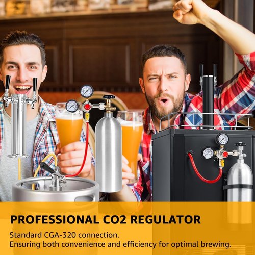 Imaictuu CO2 Regulator Beer Regulator CGA-320 Kegerator Regulator CO2 Beer Keg Regulator with 0-55PSI Working Pressure,CO2 Keg Pressure Regulator for Home Brewing