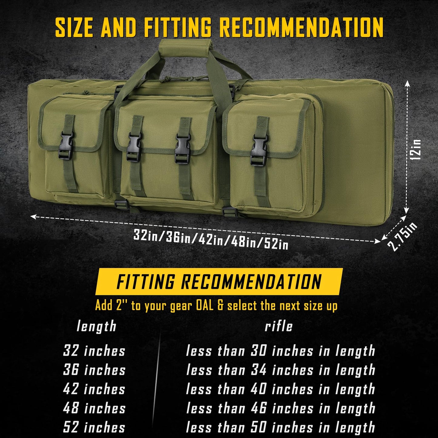 DULCE DOM 36 inch Double Rifle Case Soft Gun Bag for Rifles Pistols Storage & Transportation, All Around Shooting Range Tactical Backpack, Valentine Gifts for Men Boyfriend Husband