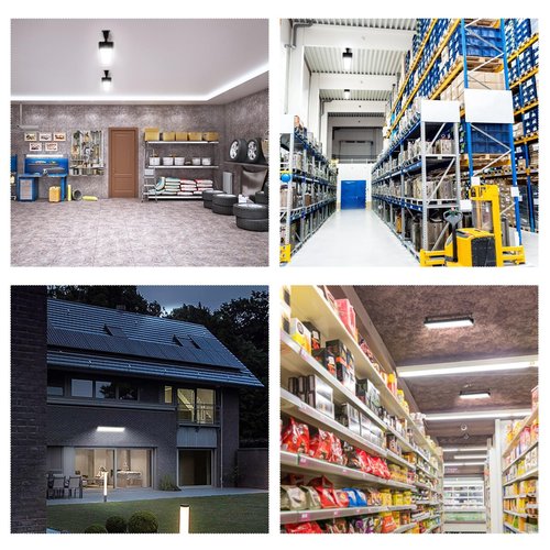 YQNLIFA 2Pack 100W Shop Light, 11000LM 6000K Daylight White Super Brighter LED Shop Light, IP66 Waterproof Garage Lighting with 1.8M/6FT Cord, Bay Light for Workshop Yard Garage Warehouses