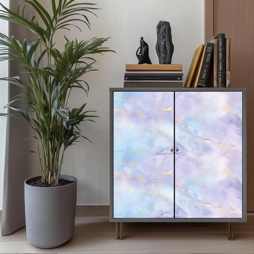HOMETITUTE Light Blue Purple Marble Wallpaper Contact Paper 15.7"x39.4" Peel and Stick Wall Paper Self Adhesive Removable Vinyl Wall Sticker for Cabinet Shelf Countertop Decor