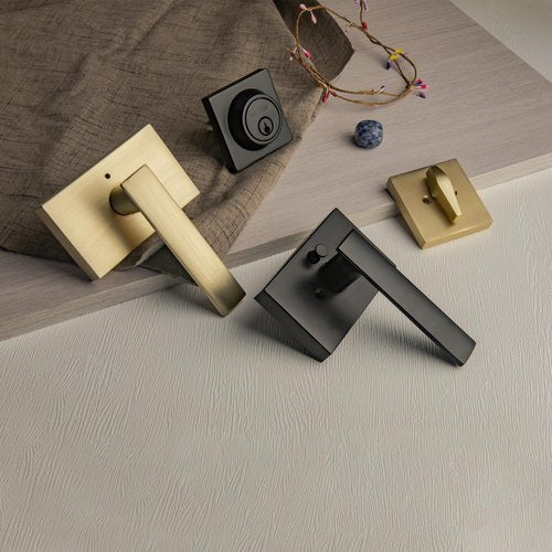 NCSEN Satin Brass Exterior Door Lock Set, Front Door Handle with Deadbolt, Heavy Duty Entry Door Handleset